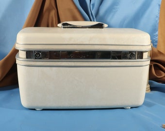 SAMSONITE SILHOUETTE CASE, White  Samsonite Cosmetic case 1970s with original tray, Vintage retro small suitcase,Vintage Samsonite