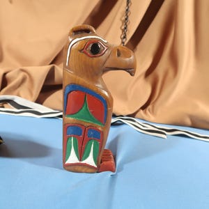 TOTEM from ALASKA, 5 Inch Tall Totem from Alaska,Alaskan Totem, Alaskan totem pole,Traditonal Totem Pole,Spiritual Totem Pole,Ketchikan made