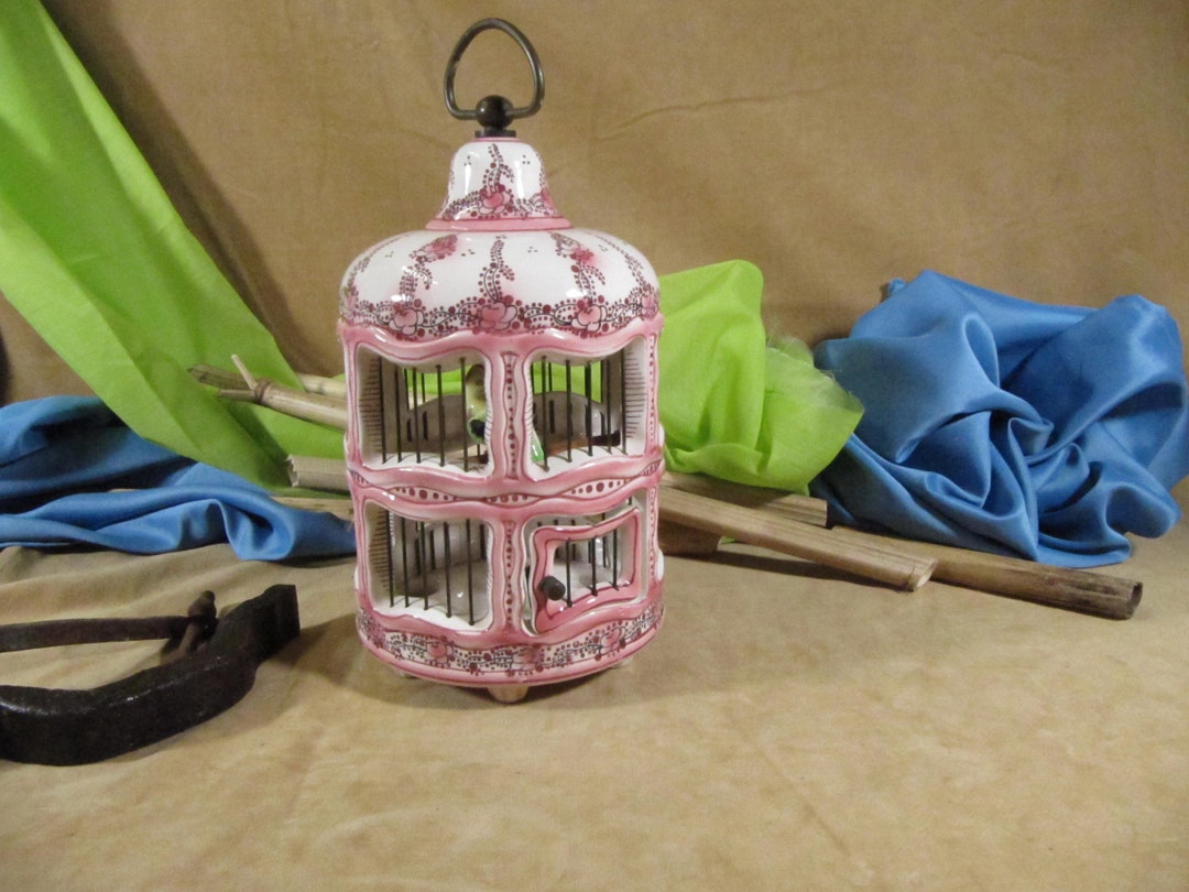 CERAMIC BIRD Cage,wedding Accessory Bird Cage With Bird, Bird Cage With