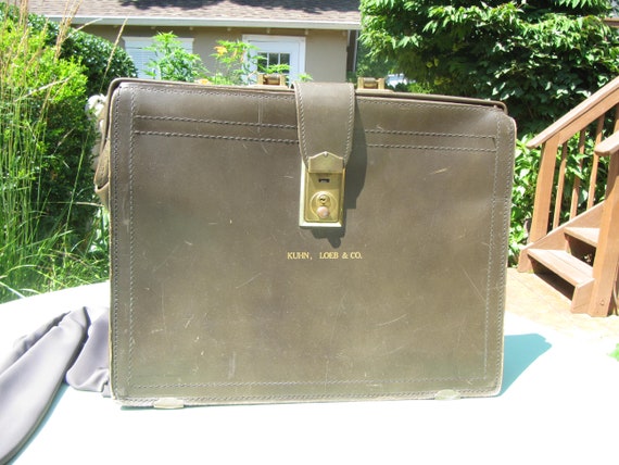 ANTIQUE LEATHER BRIEFCASE, Leather Briefcase,late