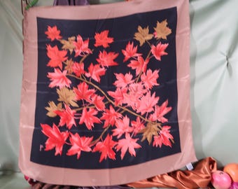 VERA NEUMANN Scarf, Autumn Colors Vera Neuman Scarf leaf design made in Korea