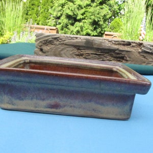 IKEBANA INSPIRED PLANTER made in America Usa,brown glaze design rectangle planter 1950 retro rectangle planter dish small brown glaze key