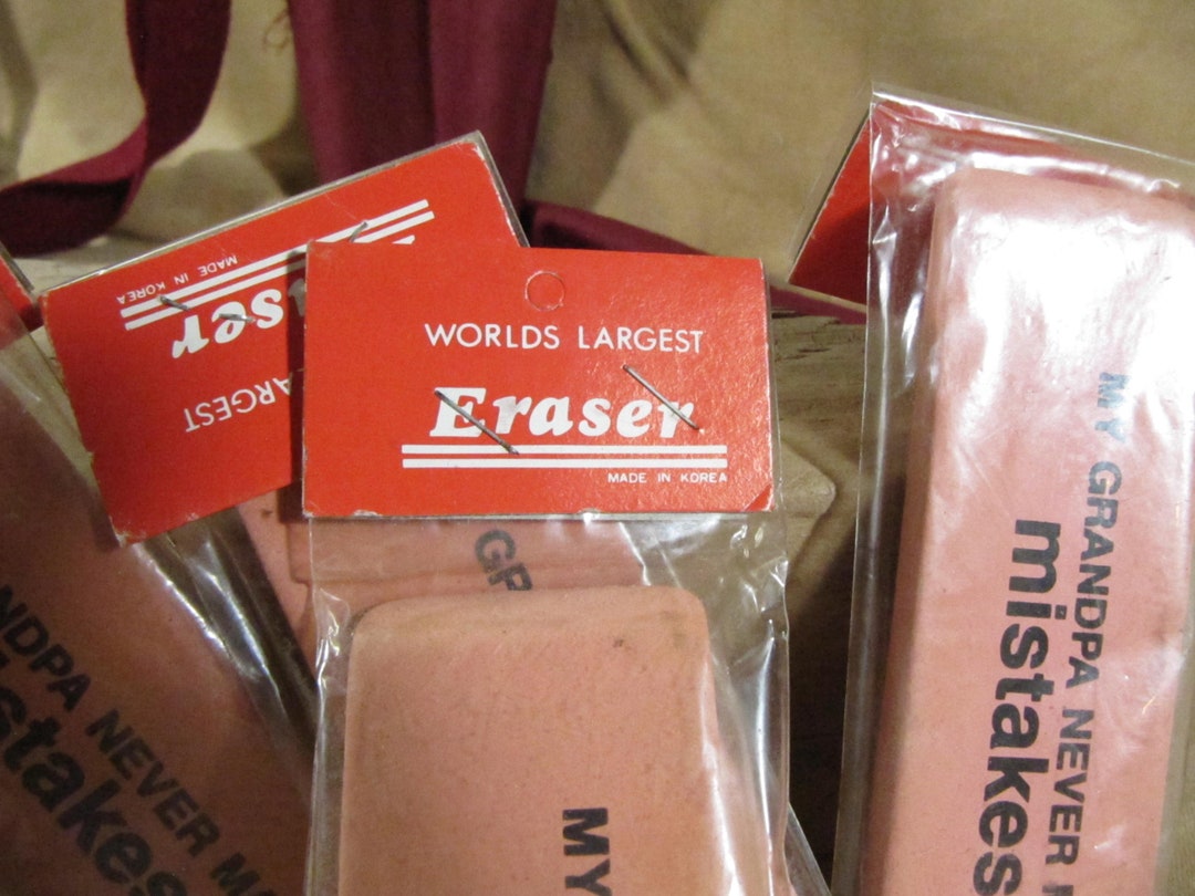 WORLDS LARGER ERASERS From Korea, Make No Mistake Large New Old Stock ...
