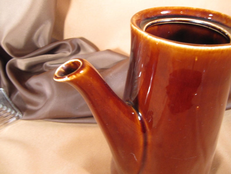 Authentic Mid-Century California Pottery Tea Pot coffee Brown Glaze Large coffee tea Pot with Handle USA CALIFORNIA COFFEE Pot