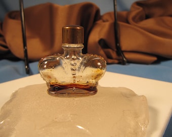 MINIATUROWY BUTELEK NA PERFUMY, Stradivari by Prince Matchabelli Miniaturowy flakon na perfumy, Szklany flakon na perfumy z mosiężną zatyczką, Antique Prince Mat
