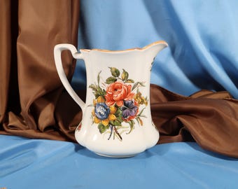 イタリア製陶器 花瓶／水差し2個セット 手描きレモン模様 イタリア