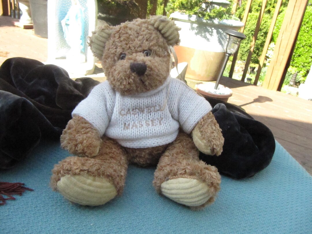 Teddy Bear in Caswell Massey Sweater, Stuffed Animal, Vintage Teddy