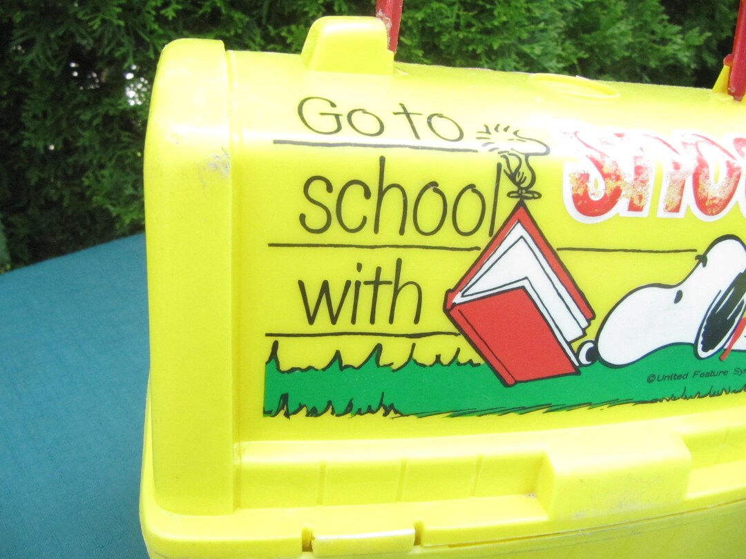 Snoopy Lunch Box Vintage Plastic Box Retro School Box Etsy