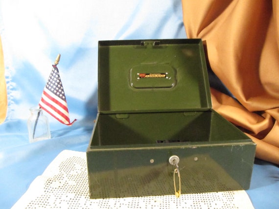 ASCO Metal Lock Box, Antique Combination Lock Box, Vintage Safe