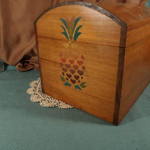 STENCIL WOOD BOX, Antique wood chest with lid, rustic Very old wood box, Folk Art Homemade Box with latch, Old Barn Like Box Chest with Lid