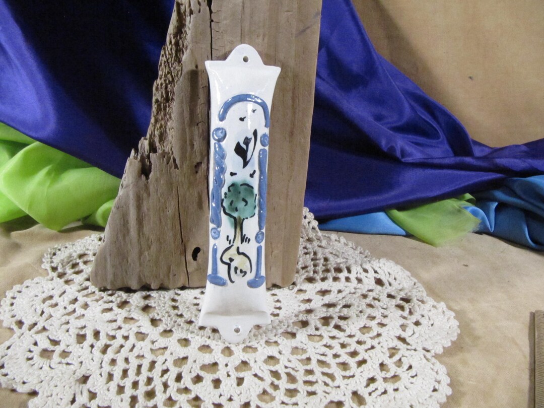 Antique Mezuzah Case, Vintage Mezuzah Parchment, Brass Mezuzah Case