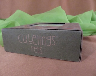 CUBELINGS BLOQUES DE MADERA, Vintage Uncle Goose bloques de madera para niños Cat mouse Bunny Blocks, 4 bloques de juguetes educativos para niños