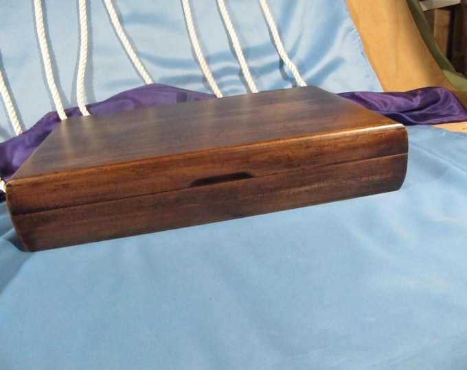 Antique Silverware Box, Solid Wood Silverware Chest, Flatware Storage