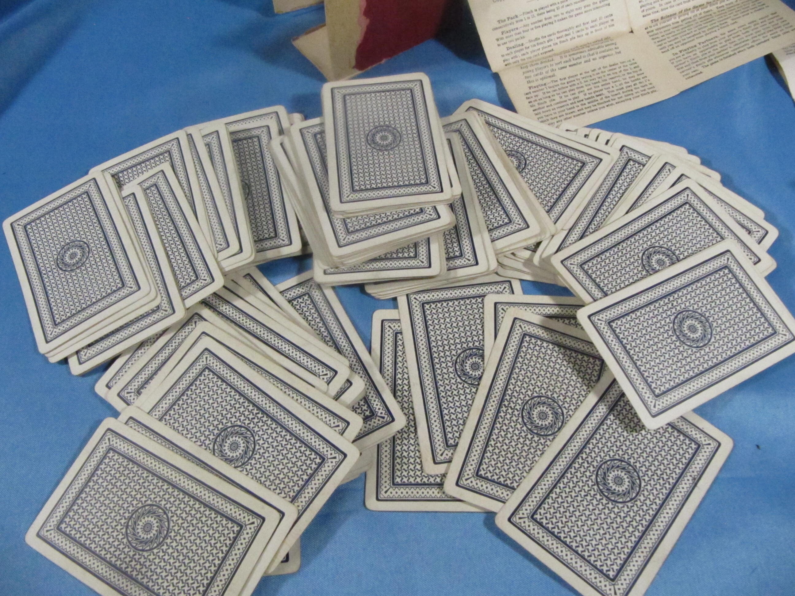 アンティーク ゲーム フリンチ、カード ゲーム 150 枚のカード 1903 
