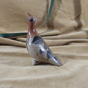 TONALA SMALL DOVE, Pottery Cow Hand painted Tonala, Ceramic dove from Mexico handp ainted , Antique Hand painted Tonala