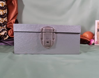 Metal Lock Box, Excelsior Vintage Safe Box, Lock Cash Box, Combination Lock Stash Box, Safety Deposit Box With Key