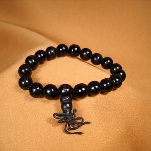 WOOD PRAYER BRACELET - direct from Thailand, Vintage Buddhist Prayer Bracelet from Thailand, unisex black prayer bracelet,Meditation jewelry