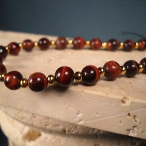 RED TIGER EYE Stretch Bracelet, Tiger Eye Stretch Bracelet, bracelet of Tiger Eye, Bracelet of red tiger Eye, Unisex Tiger Eye Bracelet, Men