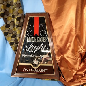 MICHELOB LITE BAR Sign Mirror bar sign mirror, Beer man Cave Bar sign, Bar sign Beer Lite Beer Vintage Man Cave beer Bar sign bar mirror