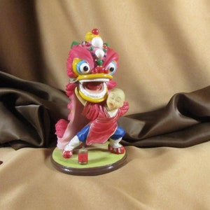 Chinese Dragon Statue, Resin Dragon Figurine, Vintage Chinoise Statue, Monk And Dragon Statue, Dragon Figurine, Buddhist Monk Collectible