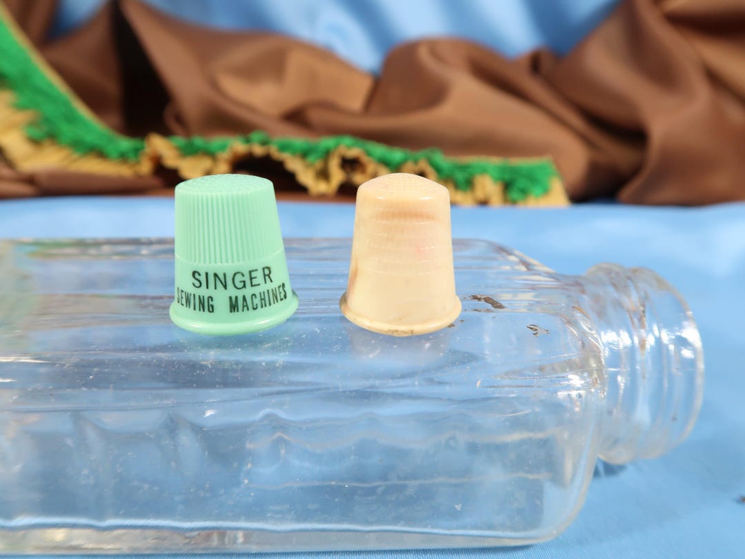 VINTAGE THIMBLE PAIR, Singer Sewing Machines Ad Promo Thimble and ...