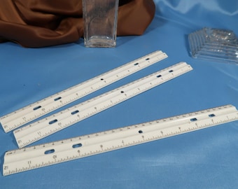 Vintage Plastic Ruler, USA Sterling Math Ruler, Antique School Supplies, 12 Inch Metal Ruler, Vintage Measuring Tool, Collectible Ruler