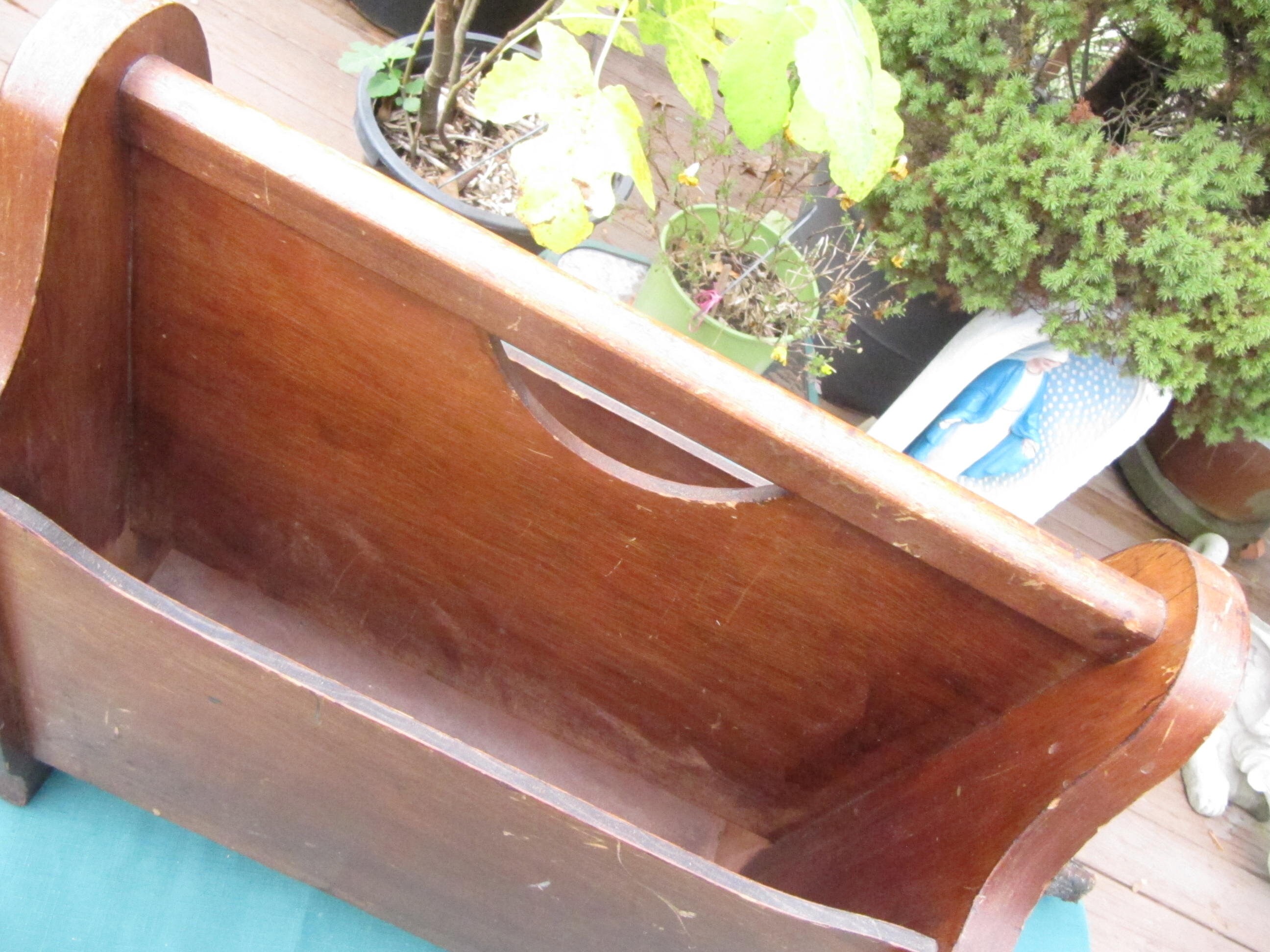 Vintage Magazine Rack, Vintage Magazine Holder, Wood Magazine