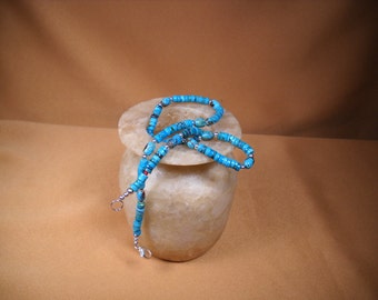 TURQUOISE & SILVER NECKLACE, Unisex Rustic Turquoise Necklace, Necklace of Turquoise and Silver for Men and women, One of a kind Turquoise
