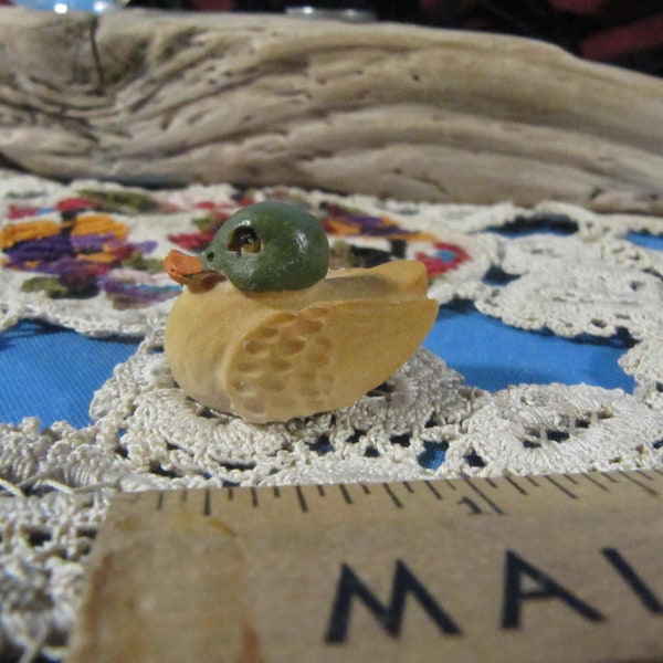 MINIATURE SCOTLAND DUCK, Mallard Duck made of resin, Duck Figurine,mallard, Miniature Figurine of duck,Mini Duck Statue of faux stone