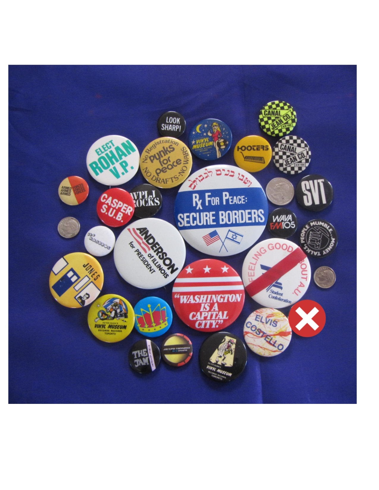 ANY PIN 6 Dollars,1980s Collection of Pin Badges, One Pin for 6 