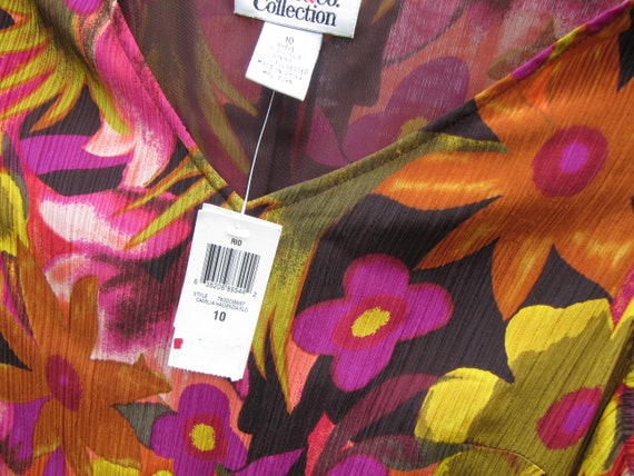 FLORAL SILK DRESS,Silk floral summer silk fabric … - image 8