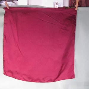 THREE Silk POCKET SQUARES  , Handkerchiefs, men&#39;s pocket squares and handkerchiefs, Solid Color Pocket squares, red white burgundy askot