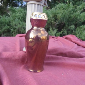 MINIATURE AUSTRIAN VASE, O.E.&G. Royal Austria Small Iridescent Vase, P.S.F.