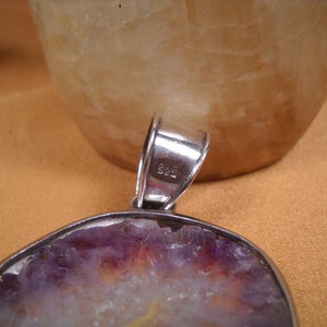 AMETHYST and SILVER PENDANT, Slice of Amethyst encased in silver, Amethyst Pendant, Amethyst Jewelry, Healing Amethyst, Slice of Amethyst, image 4