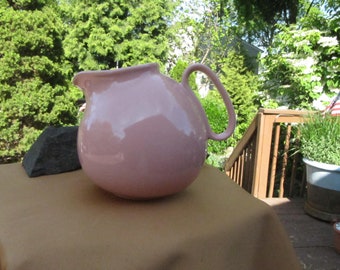 WAECHTERSBACH PINK PITCHER, Mid Century Modern made in West German round ball shaped ceramic pitcher made by Waechtersbach Designer Germany