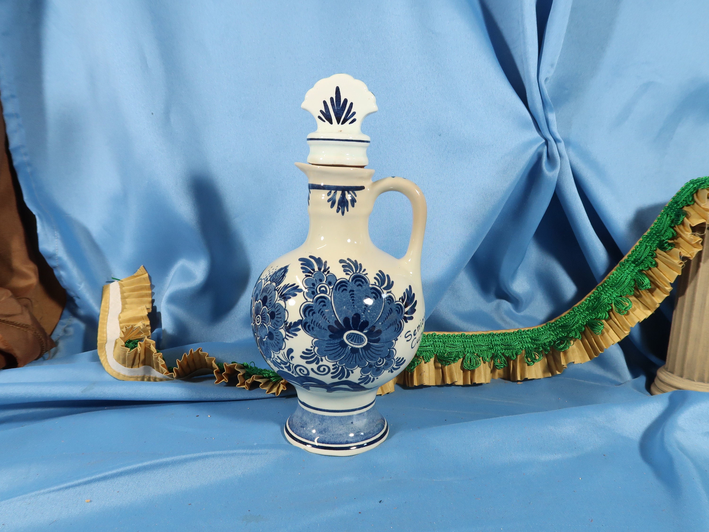 デルフトブルー　ゼニス窯　壁飾小皿　青花染付　花唐草　ゴーダ　オランダ製 青花牡丹唐草文盤 文化遺産オンライン