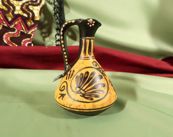 GREEK POTTERY, handgemalte Vintage Reproduktion eines antiken griechischen Gefäßes, Vintage Reproduktion des antiken griechischen Designs, Made in Griechenland Vase