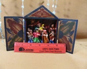 VINTAGE PERUVIAN SHADOW box miniature - Peru musicians diorama shadowbox - Collectible Peru folk art stage box with musicians Peru music
