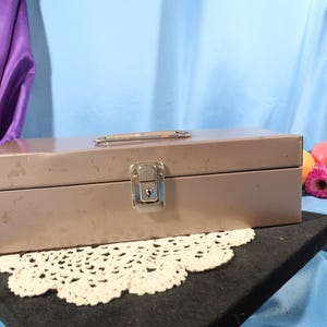 Metal Lock Box, Antique Combination Lock Box, Vintage Safe Box, Lock Cash Box, Combination Lock Stash Box, Safety Deposit Box With Key