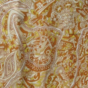 RETRO 1960s SCARF, Made in Japan, Antique All Acetate Twill Hand Printed Ladies Scarf, Multi Colored Ladies japanese made ladies Scarf