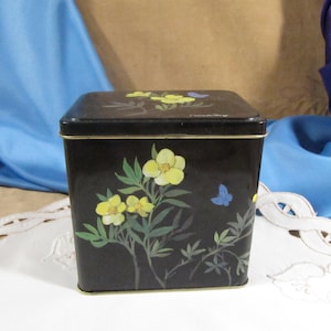 ENGLISH CANDY TIN Mads Stage Butterfly Tin Candy Box Antique Tin box, Antique Candy box from England,England Antique Tin with floral design,