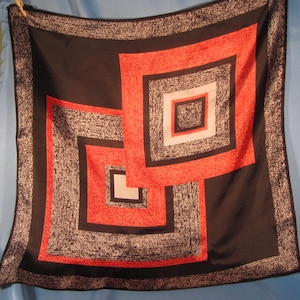 VINTAGE LADIES ITALIAN Scarf,Rhodia 100 percent acetate Made in Italy by See original label still attached,Vintage Italian,1970 italy scarf