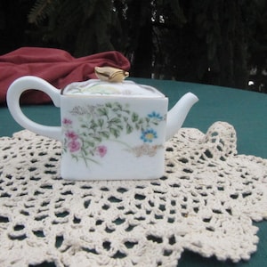 Kleine Teekanne Antik, Floral Japanische Teekanne, Vintage Porzellan Kanne, Muttertagsgeschenk, Portmeirion Keramik, Garten Teekanne, Kyoto Porzellan