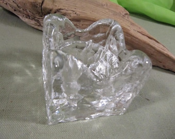 EISWÜRFEL FORM Glas Votivhalter, Vintage Kerzenhalter, Teelichthalter, Vintage Geschliffenes Glas, Diamantschliff Votiv, Antik Glas, Antik C