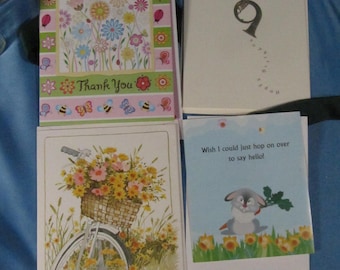 CARTÕES VINTAGE feitos na América, 12 vários cartões comemorativos com envelopes, feitos nos EUA, uma dúzia de cartões de aniversário, cartões de melhoras, notas