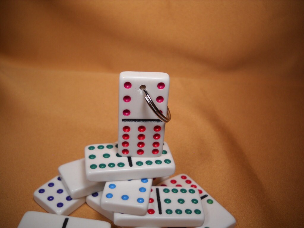 KEY RING With VINTAGE Domino Tile, Domino Tile Key-chain, Key-chain ...