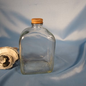 ANTIQUE CASTOR OIL Bottle, Empty Antique Castor Oil witch Hazel Bottle, Old Medicine Bottle,Clear glass Marked Antique Bottle with Metal cap