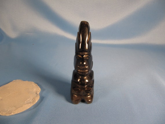 OBSIDIAN STATUE of AZTEC Figure Obsidian Statue Mexican - Etsy