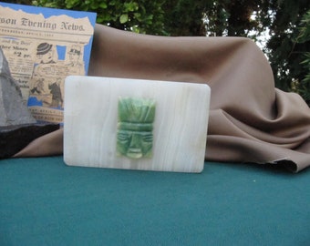Azteekse Onyx Box, Kleine Mexicaanse Doos, Decoratieve Aandenken, Sieraden Box, Snuisterij Doos, Vintage Sieraden Box, Oude Onyx Doos, Zeldzame Mexicaanse Kunst