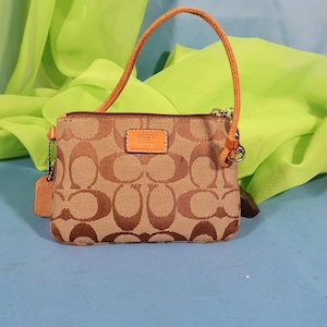 COACH VINTAGE CASE, Small vintage all leather coach case,small zippered Coach bag,large purse like vintage brown coach bag purse with zipper